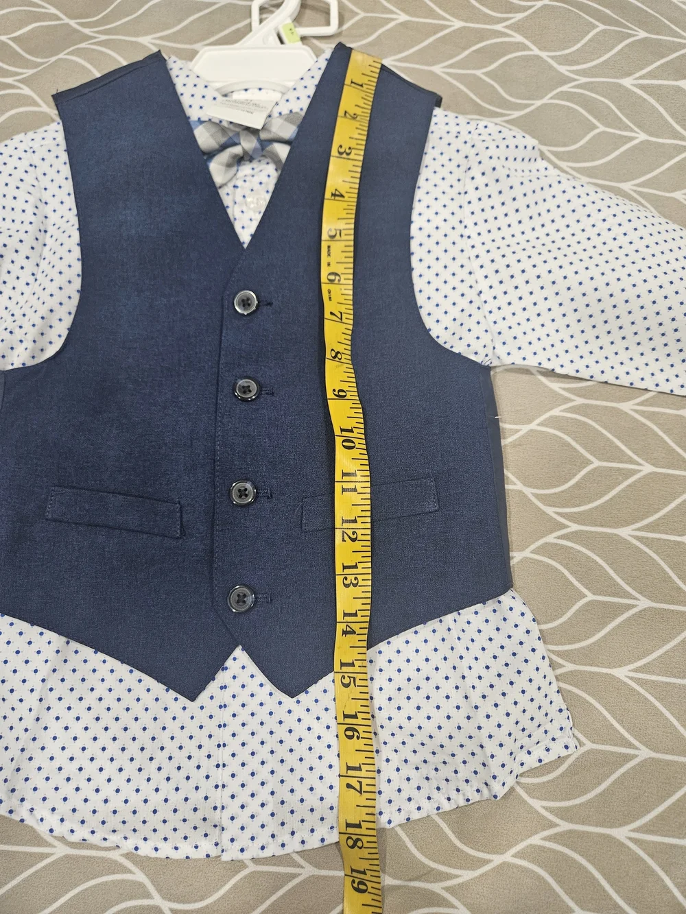 Van Heusen Navy Boys' Vest, Pants & Polka Dot Shirt Set with Bow Tie